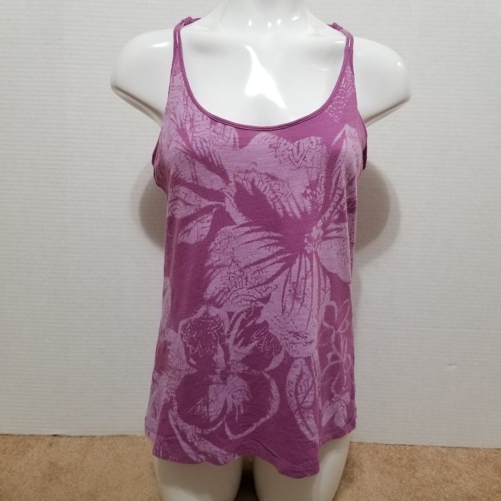 American Eagle top Large Vintage T hibiscus floral print sleeveless tank cutout